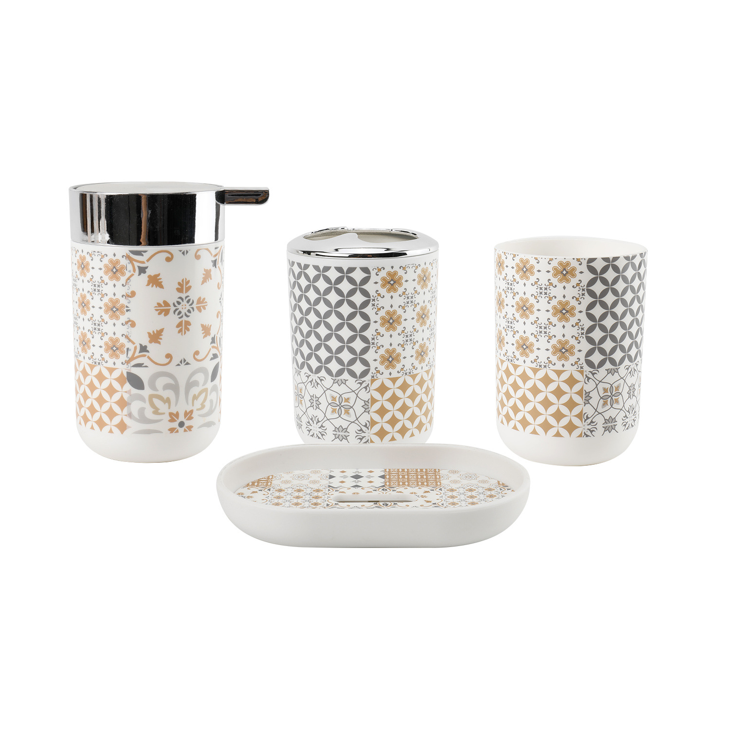 Nuevo kit de baño de plástico baño conjunto de artículos de baño baño baño hogar conjunto de impresión