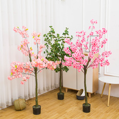 Simulated red maple tree, simulated cherry blossom tree potted plant, indoor fake green plant, shopping mall photography, landscaping, decorative landscape tree wholesale