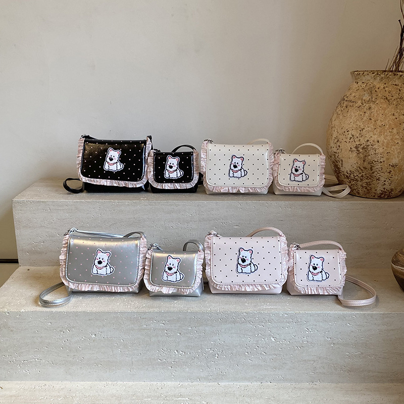 Cartoon perros, niñas y niñas, bolsas de hombro, lindas ondas de encaje para bebés, bolsas de cinturón, nuevas bolsas para niños