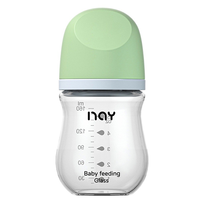 Nuoai botella de vidrio bebé recién nacido calibre ancho anti-flatulencia anti-ahogamiento fabricante de biberones recién nacidos en stock