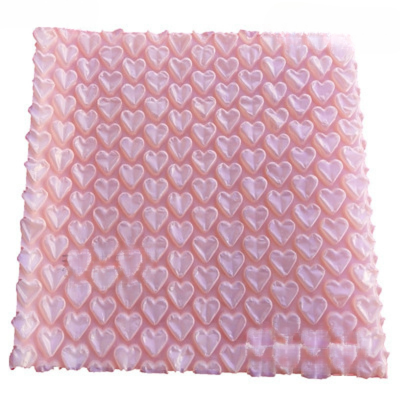 泡沫袋批量彩色爱心气泡袋粉色加厚防震气泡膜打包袋心形泡泡纸快