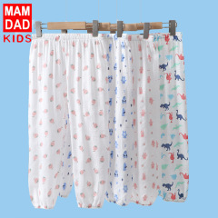一件代發2023夏季新款兒童紗布印花防蚊褲中小童褲子夏薄款