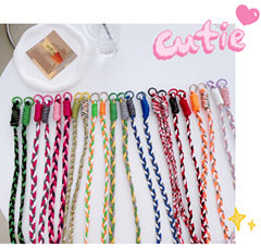 手機雙扣三股長繩防丟側跨掛繩防丟吊繩個性結實掛飾斜跨彩色麻繩