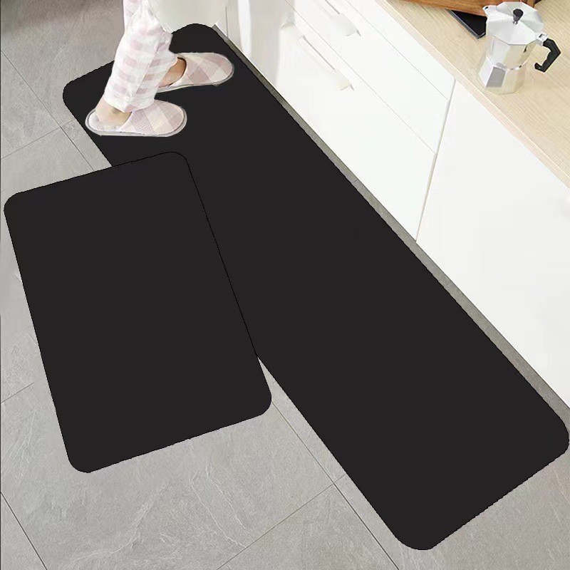 Simple Solid Color Kitchen Floor Mat Foot Mat Water Absorbent Oil-proof Non-slip Foot Mat Soft Diatom Mud Mat Dirt-resistant Carpet Spot