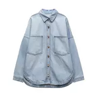 TAOP & ZA4877246 новый женский дикий топ джинсовая рубашка куртка 04877246406 светло-голубой