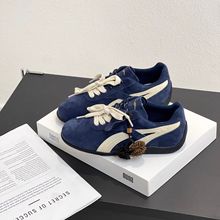 秋季复古德训鞋女韩版平底软底轻便小众校园阿甘鞋运动休闲单鞋女