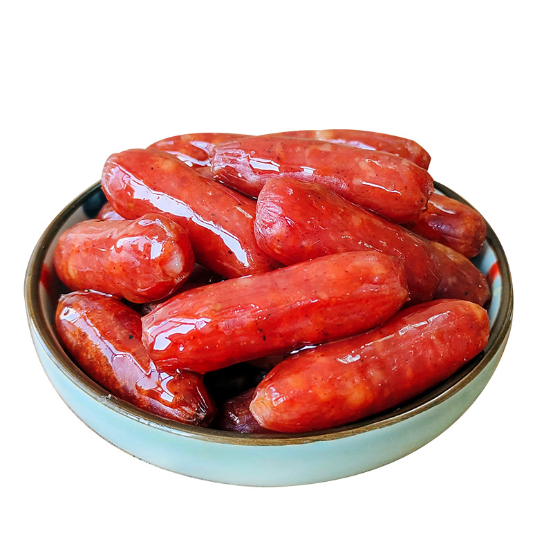 脆い皮の腸の豚肉は腸の真空の小さい包装のソーセージを焼きます。