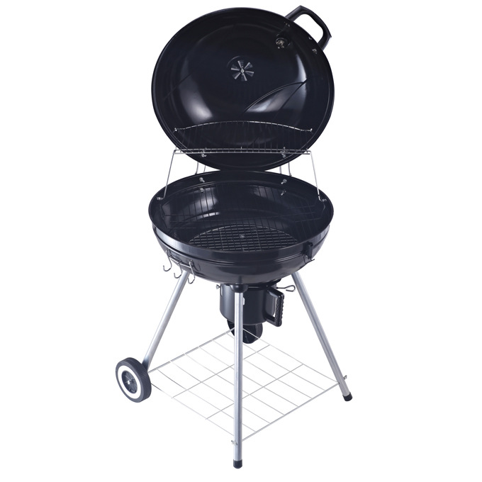 Parrilla de manzana de cuatro patas de 22 pulgadas al aire libre en el patio con termómetro de aislamiento para estofar