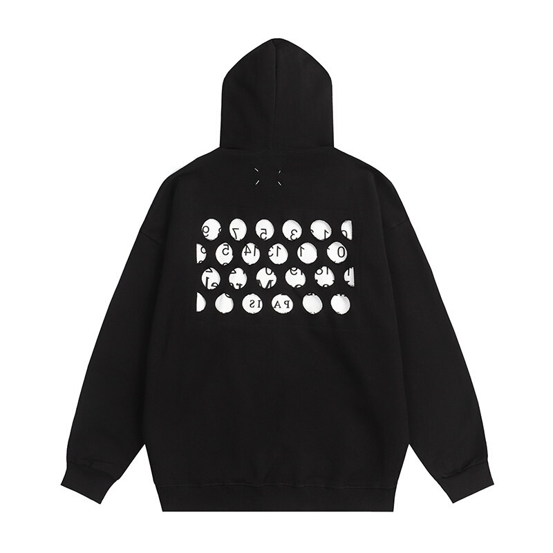 Maison Margiela 24S Margiela Mm6 Letter Printed Round Neck Men's and Women's Trendy Brand Loose Hooded Sweatshirt