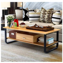 跨境沙发边桌桌子经济型创意双层茶几客厅北欧带抽屉边几矮桌储物