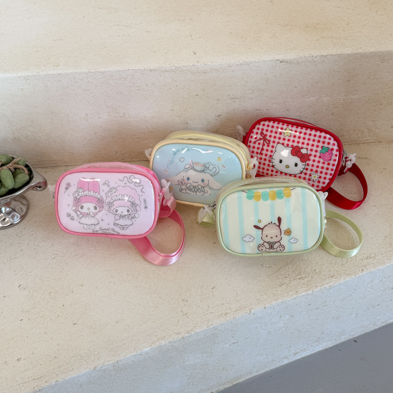 Children's Sanrio shoulder bag, cute cartoon crossbody bag, new style, lightweight and portable, perfect for girls, mini square bag for storage