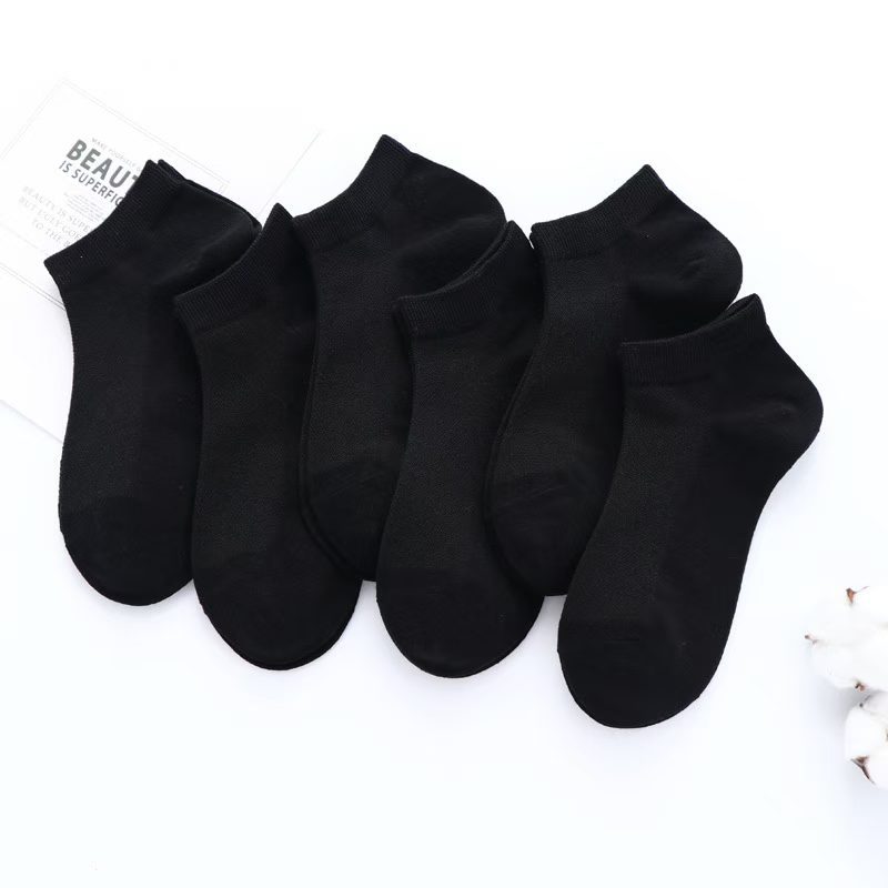 Calcetines de hombre primavera y verano blanco y negro gris calcetines de barco de color sólido calcetines de hombre malla ligera calcetines invisibles calcetines de moda para hombres