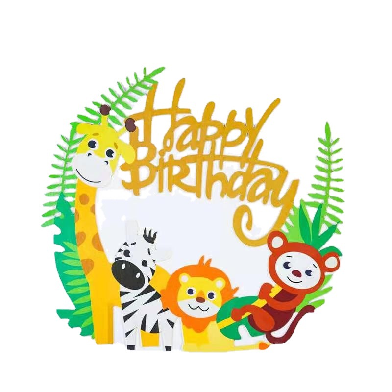 Toppers de pastel animales selva, girafa/león, fiesta infantil