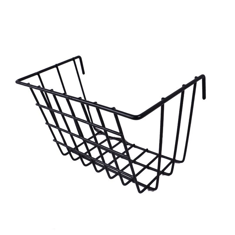 Grid Wall Organizer Iron Panel — Mesh Hanging Storage Rack with Assorted Baskets, 34.5×13.2×7.6 cm