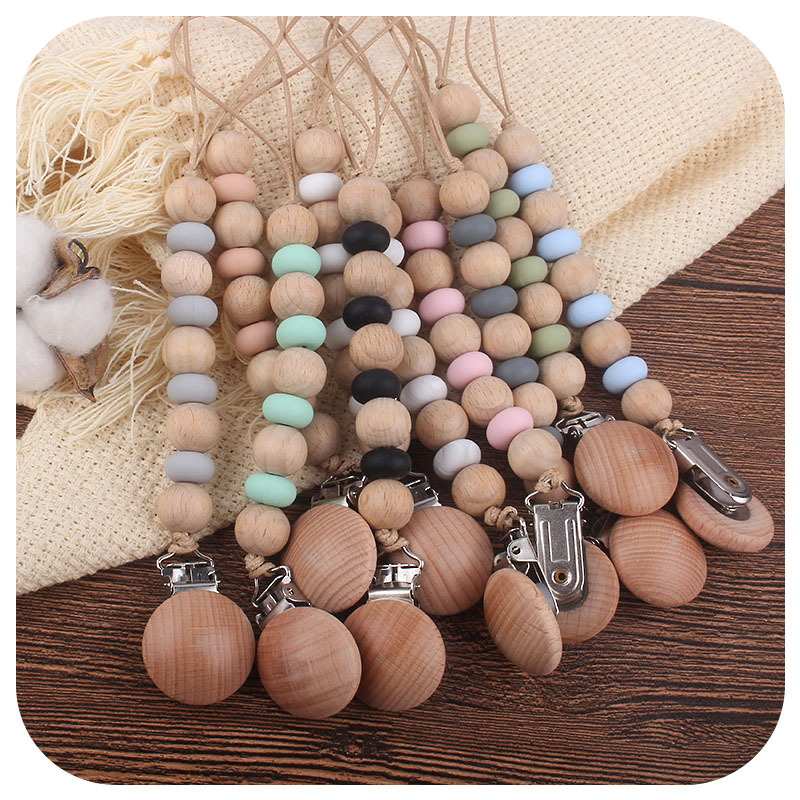 Nuevo bebé suministros mordedor chupete cadena bebé haya chupete clip chupete cadena Amazon Comercio exterior anti-gota cadena