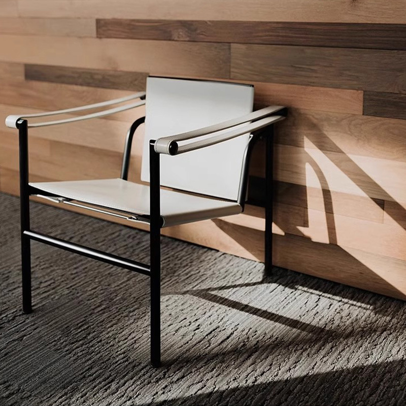 LC1 Basculan silla sofá de cuero Corbusier silla de cuero medieval silla casera silla casera