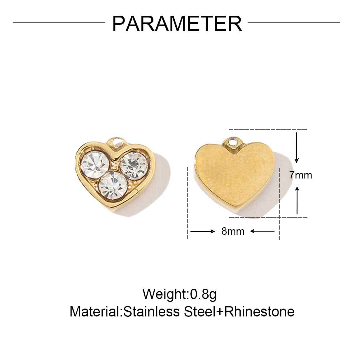 5g Weight Pendant Jewelry Making Type 13*16mm, 14*14mm, 18*18mm Jewelry Making Size DIY Jewelry Accessories Classification 3 PCS/Package Quantity Titanium Steel Material Geometric, Heart Shape Pattern Plating Design Casual, Simple Style, Streetwear Style 3 PCS/Package 13*16mm 14*14mm 18*18mm Titanium Steel Geometric Heart Shape Pendant 19