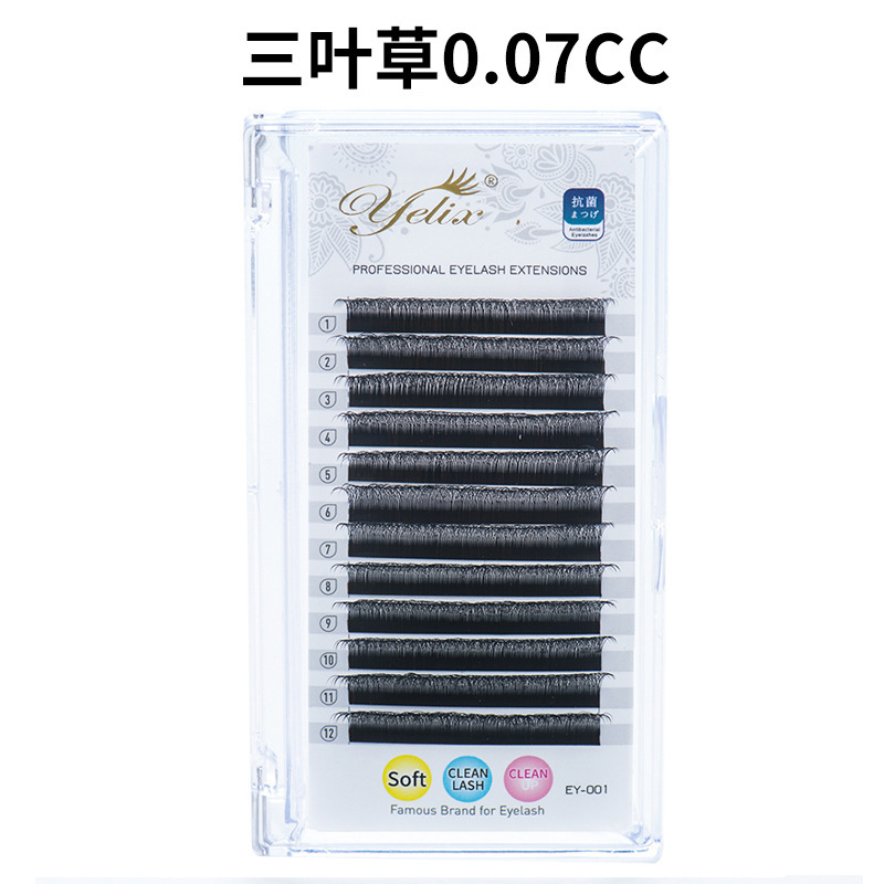 Fábrica 0.07 flores injerto pestañas suaves densas falsas pestañas natural injerto de pestañas de trébol al por mayor