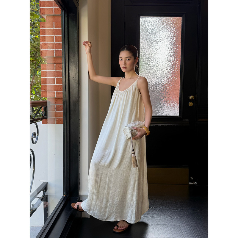 【6/29 Summer New Arrival】26 Summer French Style Tencel U-Neck Loose Strap Dress Maternity Dress S9221 【6/29 Summer New Arrival】26 Summer French Style Tencel U-Neck Loose Strap Dress Maternity Dress S9221