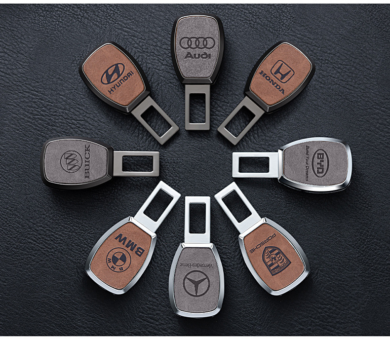 Car safety plug with bayonet with extender fixed cartoon connector car interior decoration high-end alloy jewelry