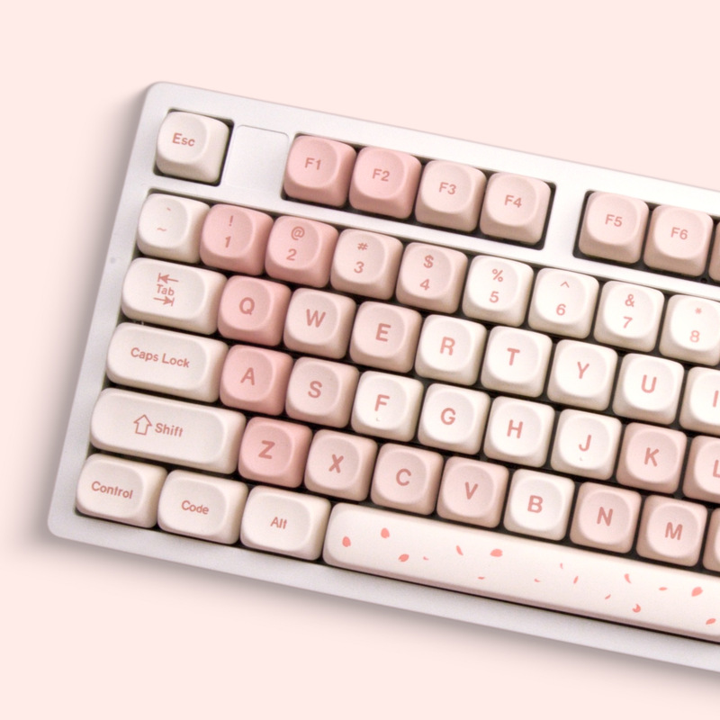 Xvx "Pink Sakura" Small Full Set of Keycaps Ptb Five-Sided Sublimation Xda Height 142 Keys Amazon Cross-Border