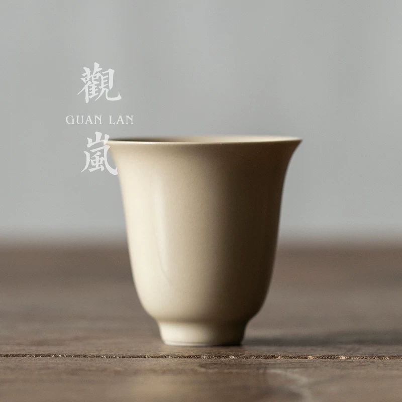 1E3113Y Handmade grass and wood gray kung fu tea cup tea cup main ceramic human cup single cup tea set tea cup bowl cup smell