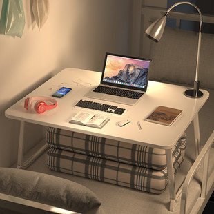 Folding Small Bed Table for Dormitory Students, Computer Desk, Lazy Table for Dormitory Bay Window, Large Height-Adjustable Bedroom Floor Table
