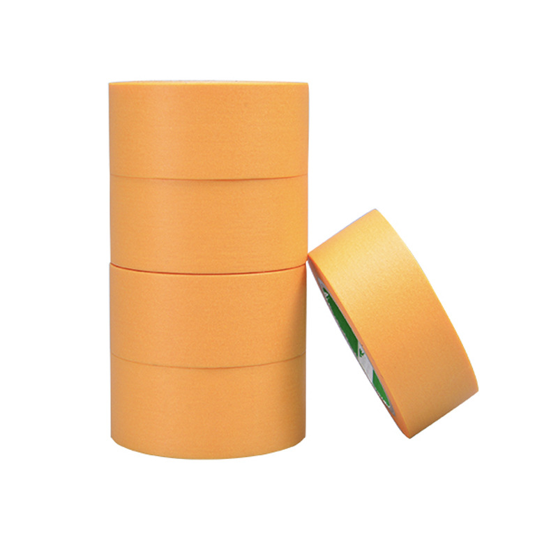 Amarillo y cinta adhesiva de papel de alta viscosidad en la pared exterior de agua pintura de piedra real pintura epoxi pintura de piso puntuación pintura de pulverización decoración de enmascaramiento