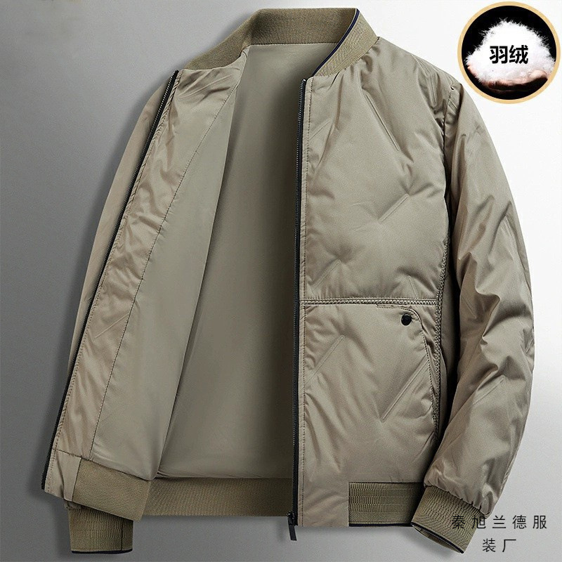 High-end Light Luxury Down Jacket Men's Lightweight Short Middle-aged Business Men's Baseball Collar Jacket Dad's Fashionable Jacket High-end Light Luxury Down Jacket Men's Lightweight Short Middle-aged Business Men's Baseball Collar Jacket Dad's Fashionable Jacket