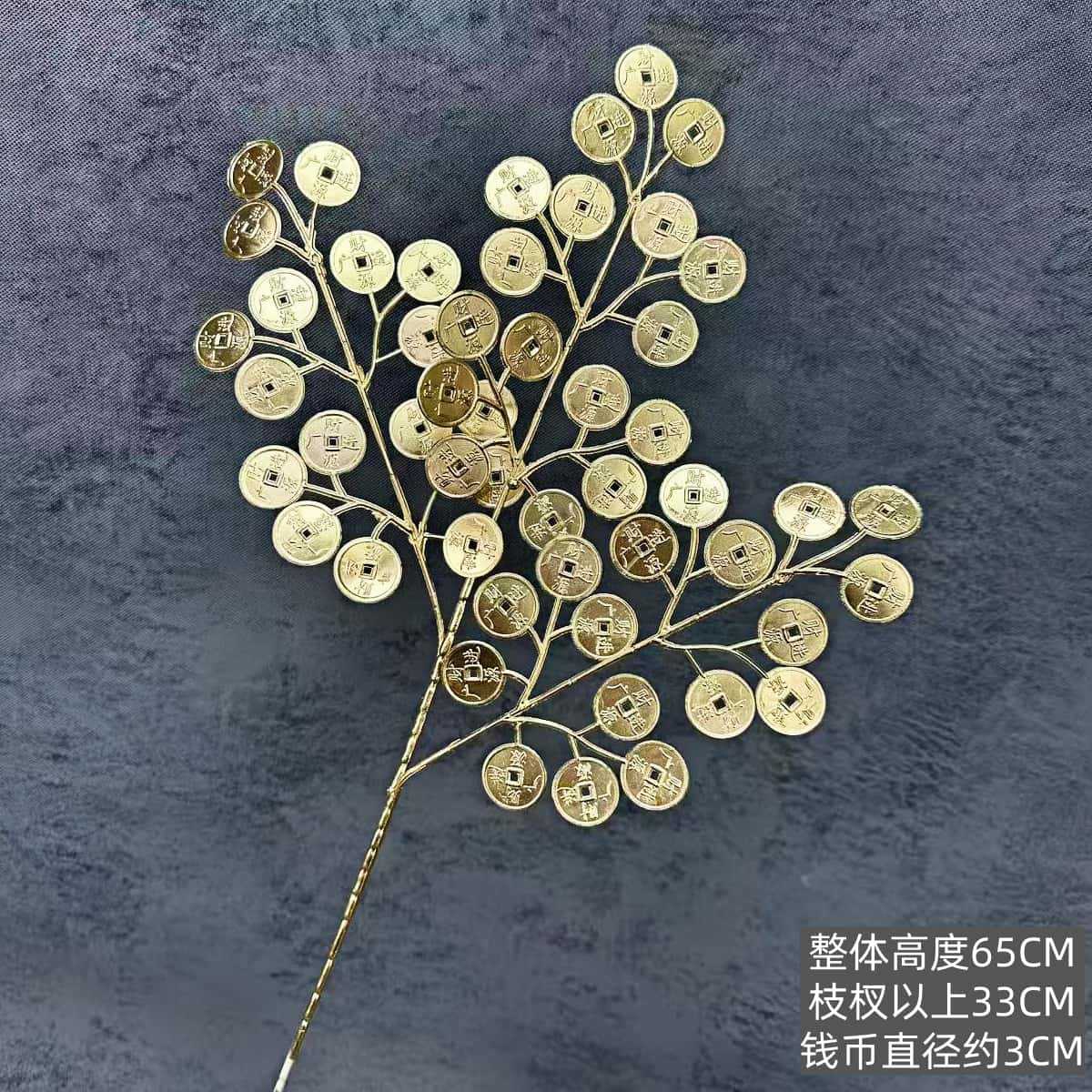 Hoja de oro artificial hoja de abanico de eucalipto hoja de ginkgo HOJA DE Navidad Año Nuevo bendición cubo arreglo floral hogar Víspera de Año Nuevo Flor al por mayor