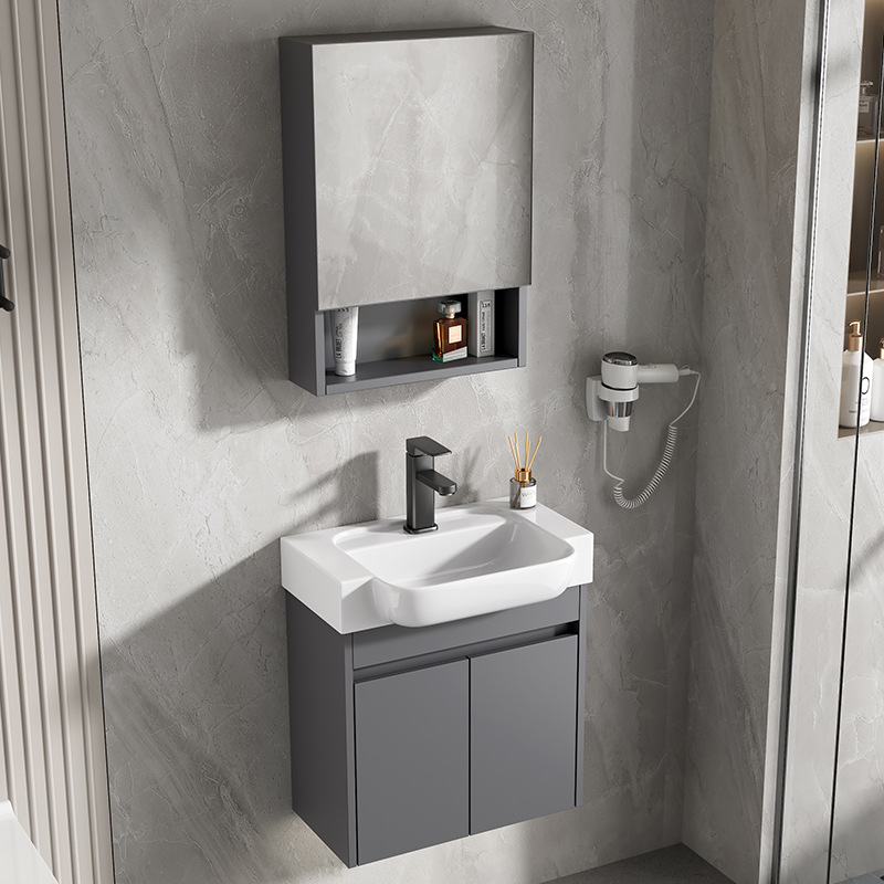 gabinete de baño de aluminio espacio ultra estrecho combinación de profundización cerámica lavabo hotel lavabo lavabo transfronterizo pequeño hogar