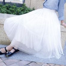 女童网纱裙半裙亲子装蓬蓬裙子春夏中长款公主裙高腰百搭百褶裙