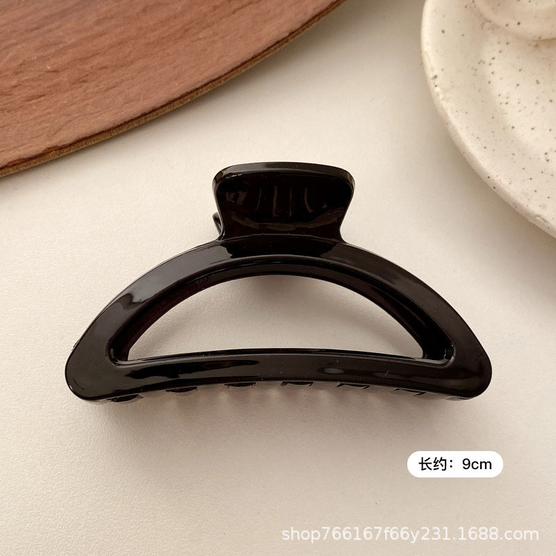 Pinza de pelo blanco femenino verano alto sentido Cabeza trasera updo tiburón clip gran horquilla esmerilado baño horquilla tocado