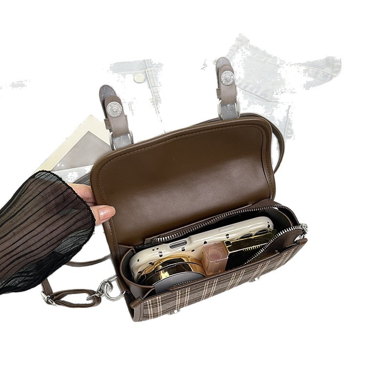 2025 otoño y invierno nuevo estilo británico bolso de mano casual versátil bolso de hombro a rayas bolso de viaje coreano