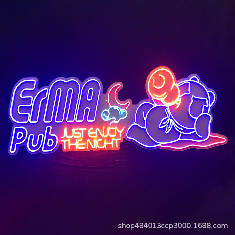霓虹灯定制led广告招牌酒吧网红ins造型装饰墙门头户外发光字定做