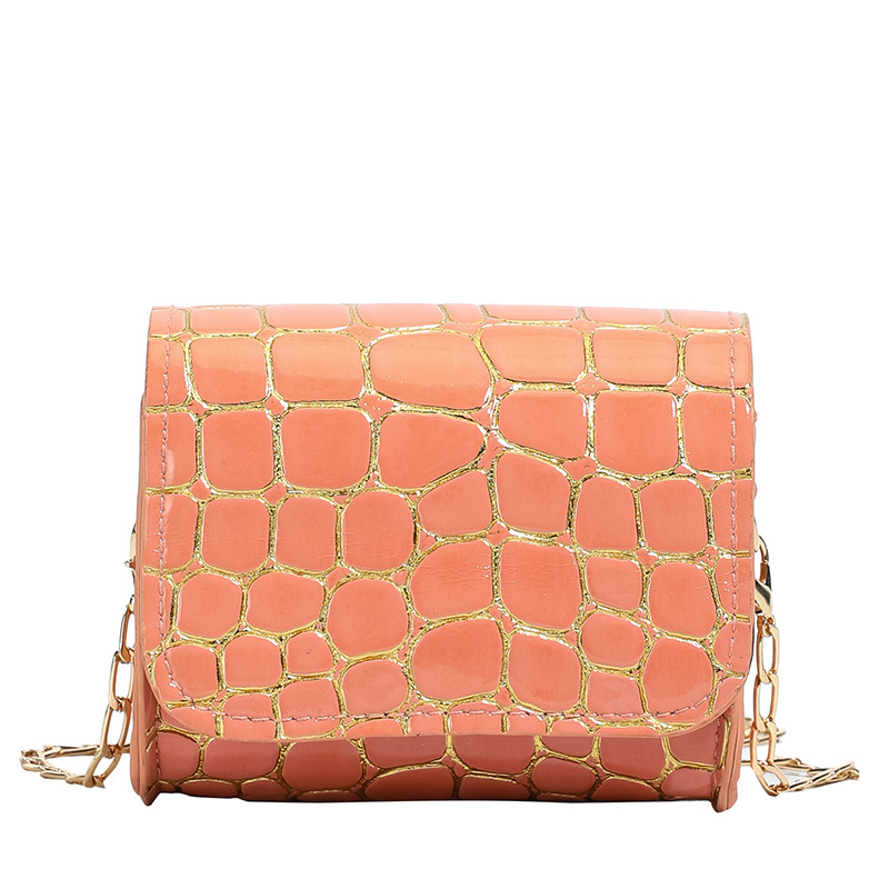 Bolsa de cadena coreana con patrón de piedra extranjera, mini bolso ligero de color sólido, nuevo bolso de comercio exterior transfronterizo para niños