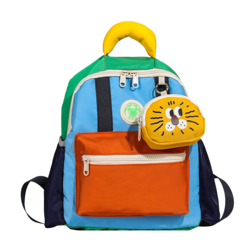 Mochila de jardín de infantes coreana, mochila pequeña para niños y niñas, 3-6 años, 9 mochilas para bebés, mochila de color de contraste de dopamina