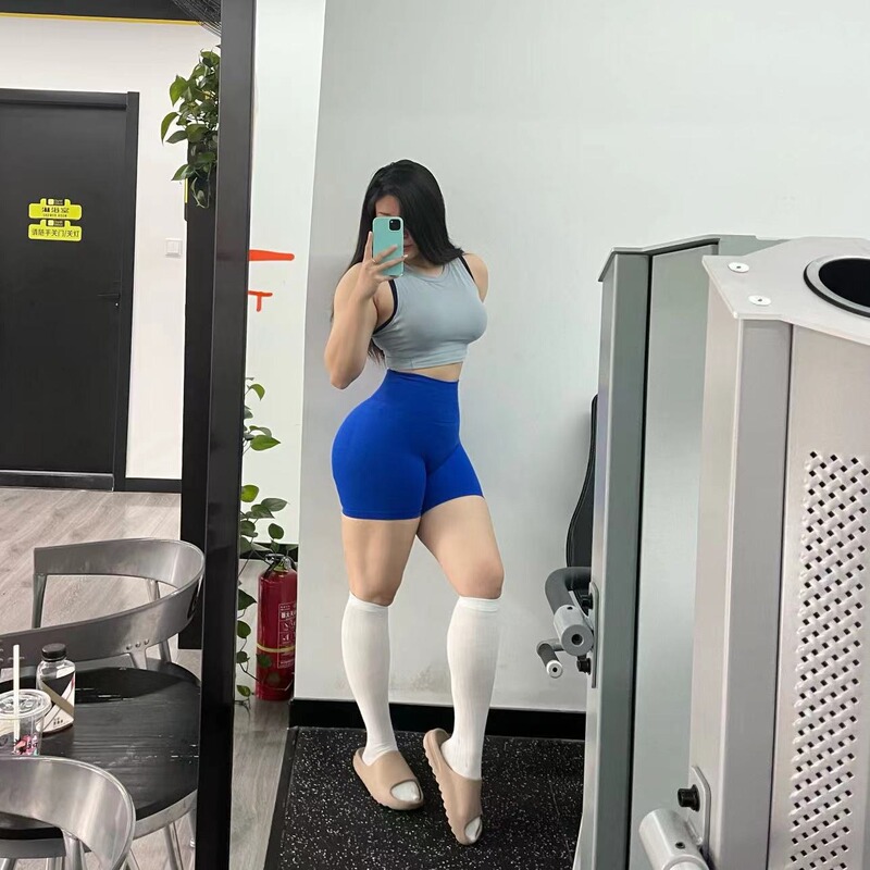 Dfyne中高腰提臀速干瑜伽短裤女夏显臀跑步运动无缝紧身健身三分|undefined