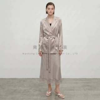 柜上7K+三醋酸西装 夏季薄款系带收腰休闲高级感通勤凉感防晒外套
