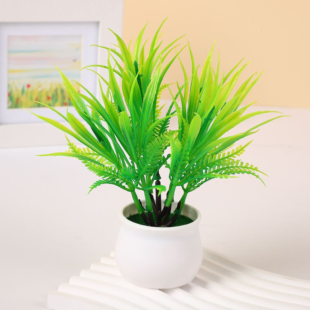 Plantas verdes de imitación decoración de maceta flores de imitación plástico de imitación de plantas verdes de imitación combinación decoración flores falsas image 4