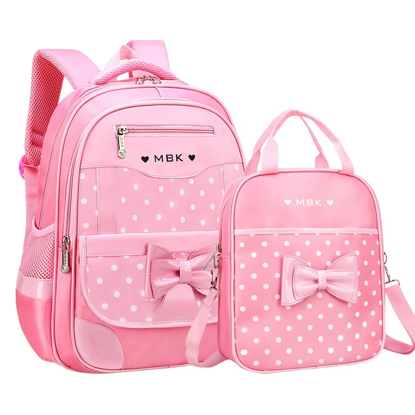 Nueva mochila de estilo coreano para estudiantes de escuela primaria Grado 1-2-3-6 niños de reducción de la carga Chica 6-9-12 años 7 mochila