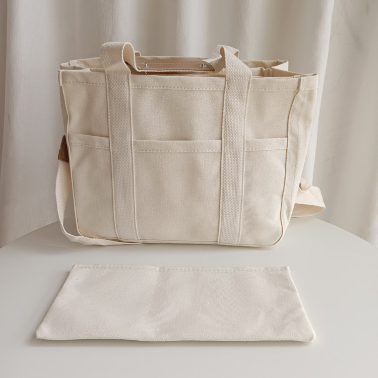 韓国ins多分格キャンバスバッグ通勤バッグ外出母子ママバッグ多層トートバッグ斜め掛けバッグ