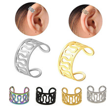1个欧美跨境热销个性简约C形镂空几何耳夹无耳洞假耳环耳饰