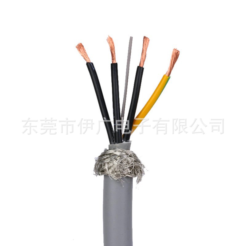 源头厂家电缆纯铜双层护套2.5平方高柔线屏蔽拖链控制阻燃电缆