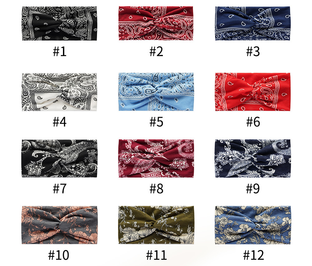 25g Weight Hair Band Hair Accessories Type 1 Piece Quantity Daily Occasion Cloth Material Flower Pattern Women'S Gender Printing Design Fashion Style Fashion Flower Cloth Printing Hair Band 1 Piece 5