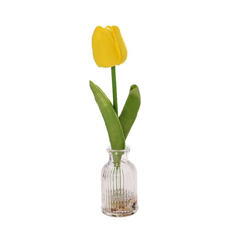 Flores falsas de vidrio de agua falsas tulipanas bonsai flor de moda decoración creativa plantación verde artificial simulación maceta image 6