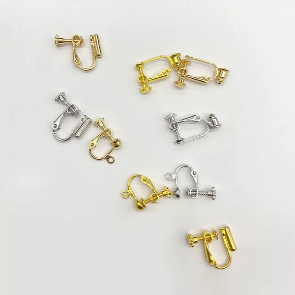 DIY Jewelry Earrings Accessories Pure Copper Color-retaining Electroplated Ear Clip No Ear Holes Painless Invisible Screw Ear Clip Converter