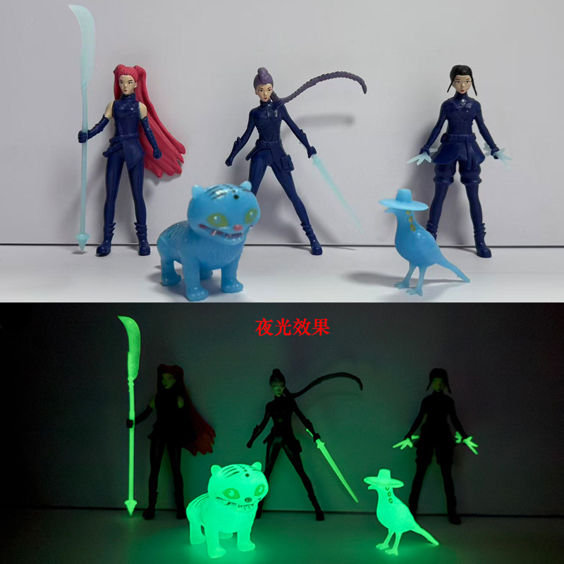 跨境新品 2-4.5寸猎魔女团手办明星老虎游戏周边模型公仔玩偶袋装|undefined