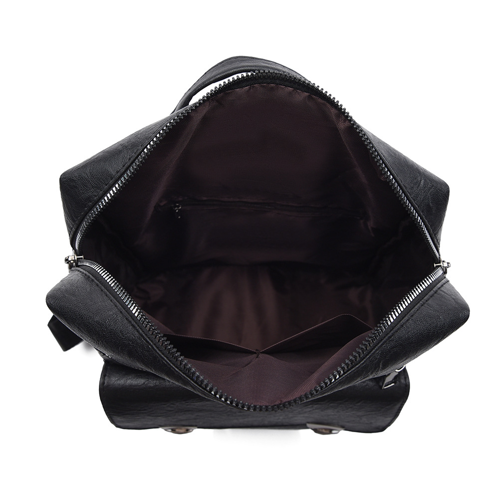 2025 nueva mochila casual retro para mujer, simple y versátil, color sólido, mochila de cuero suave para mujer, mochila escolar para estudiantes universitarios