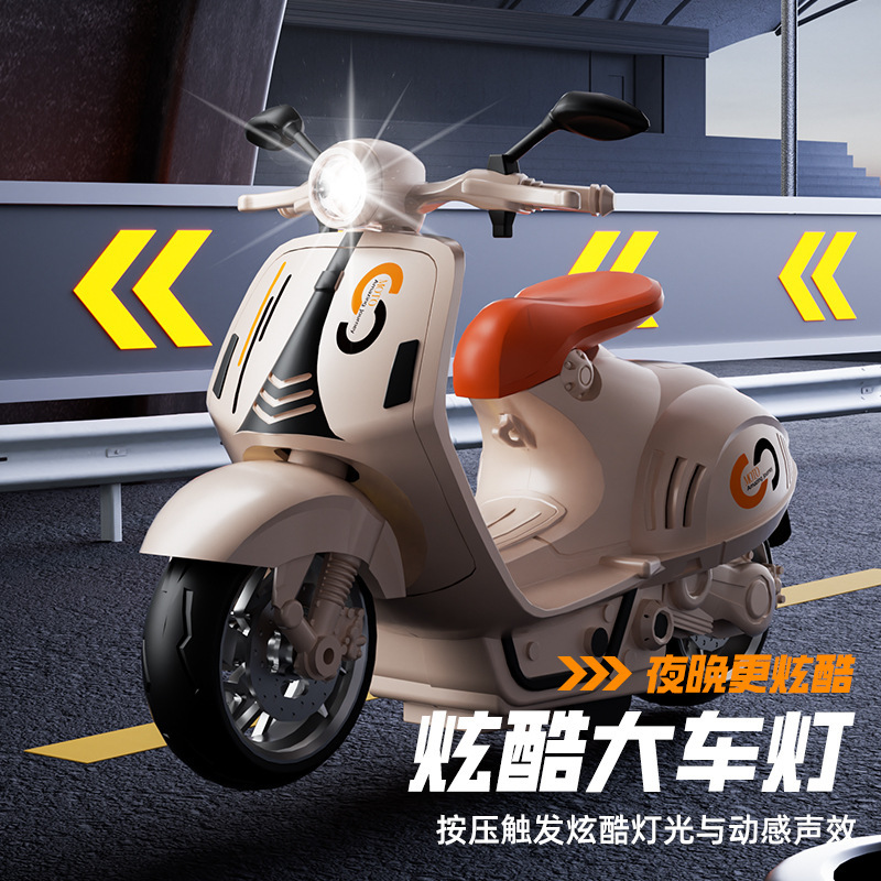 1:12仿真踏板摩托车惯性行驶灯光音效儿童摩托车玩具车模型批发|undefined